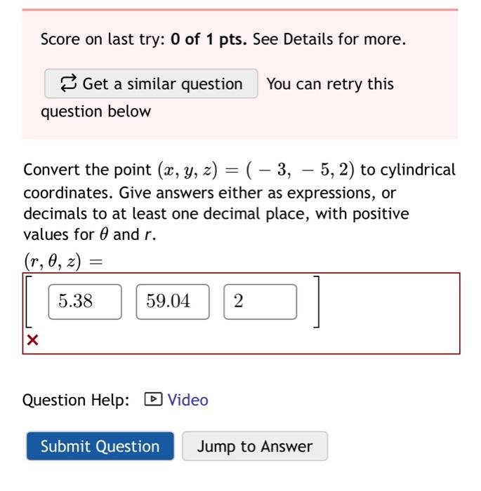 Solved Score on last try: 0 of 1 pts. See Details for more. | Chegg.com