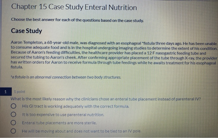 case study enteral nutrition