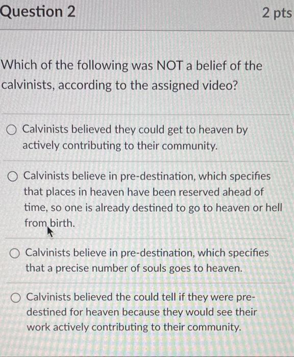Which of the following was NOT a belief of the | Chegg.com