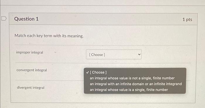 Solved Question 1 1 pts Match each key term with its | Chegg.com