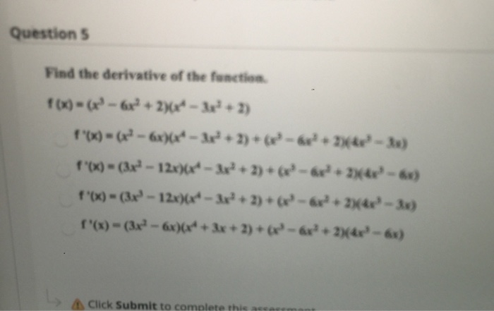 the derivative of 4x 3 x 2 x 6 is