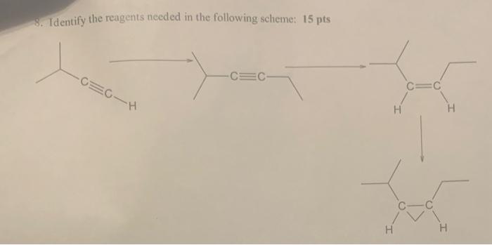 Solved 8. Identify the reagents needed in the following | Chegg.com