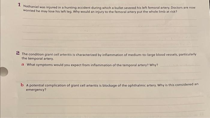 1 Nathaniel was injured in a hunting accident during | Chegg.com