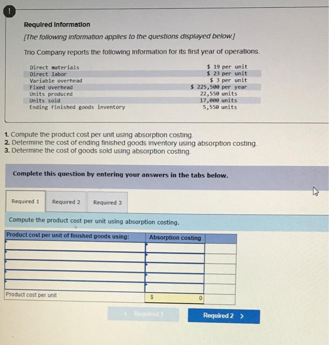 Solved Required Information [The following information