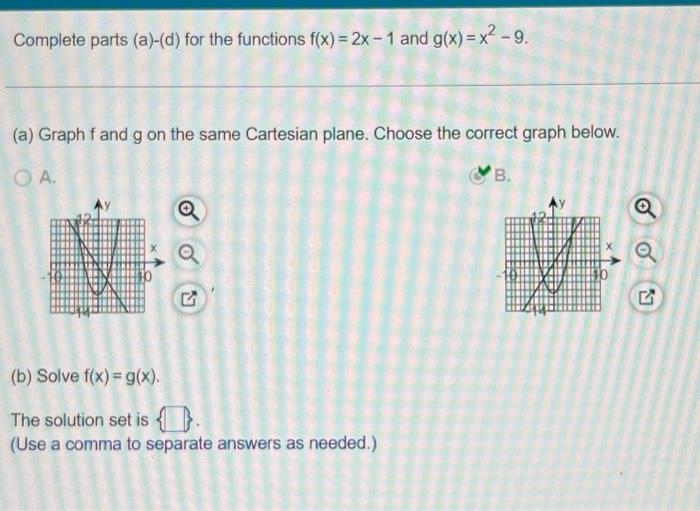 Solved Complete Parts A D For The Functions F X 2x−1