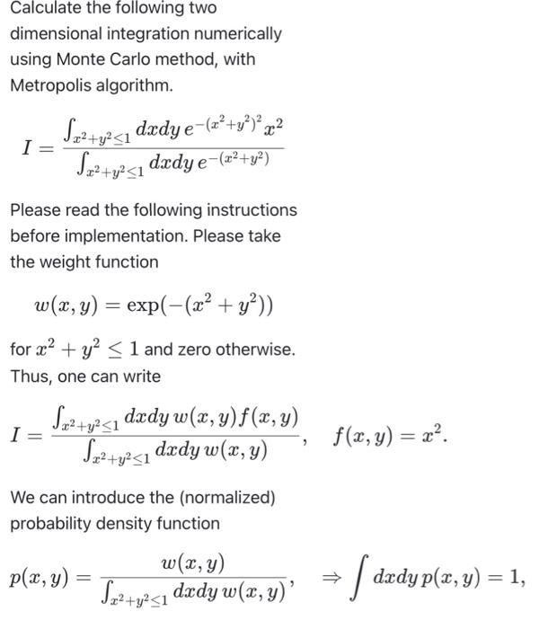 Solved Calculate the following two dimensional integration | Chegg.com