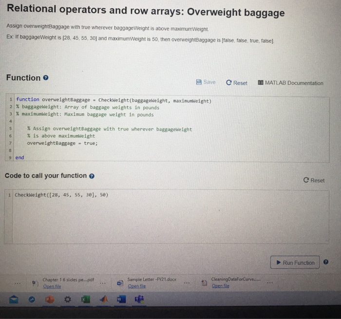 Solved Relational operators and row arrays Overweight Chegg