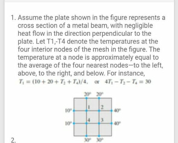 Solved 1. Assume the plate shown in the figure represents a | Chegg.com