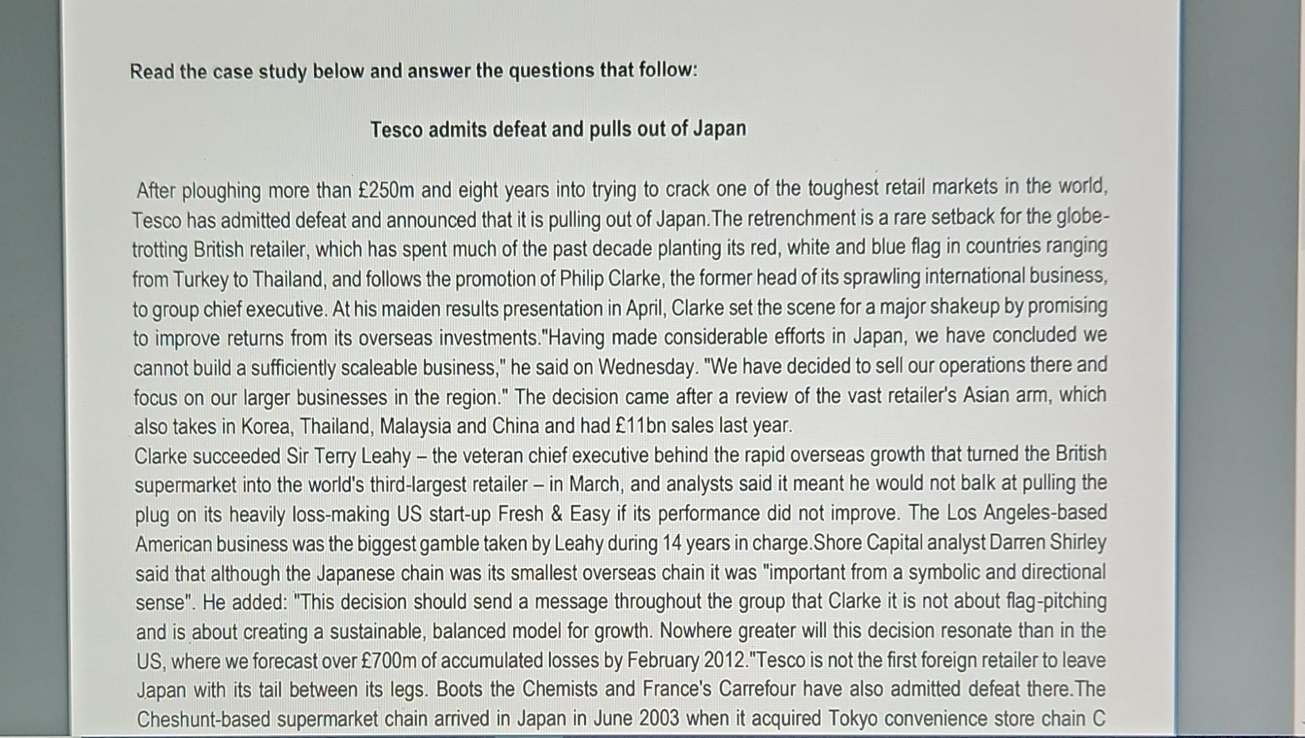 Solved Read the case study below and answer the questions | Chegg.com