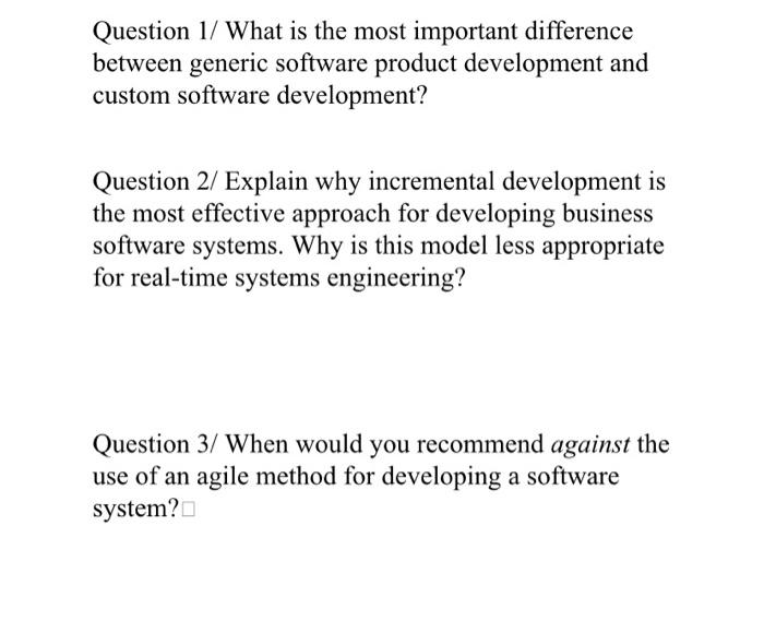 Solved Question 1/ What is the most important difference