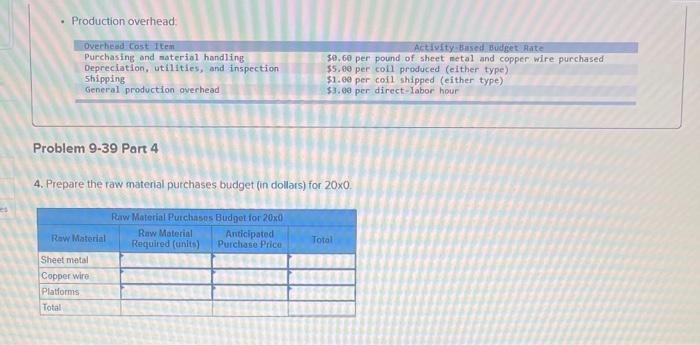 Solved Problem 9-39 Sales, Production, and Purchases | Chegg.com