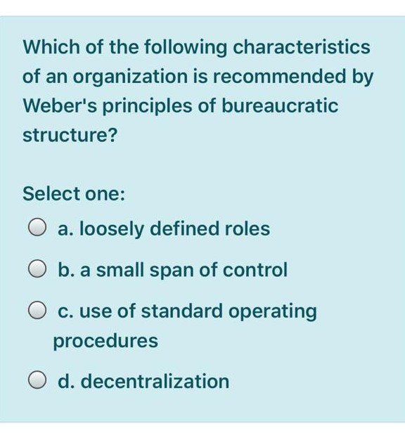 Solved In Which Of The Following Organizational Structures | Chegg.com