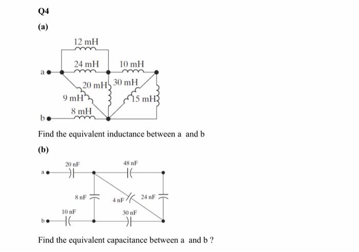 Solved Find The Equivalent Inductance Between A And B (b) | Chegg.com