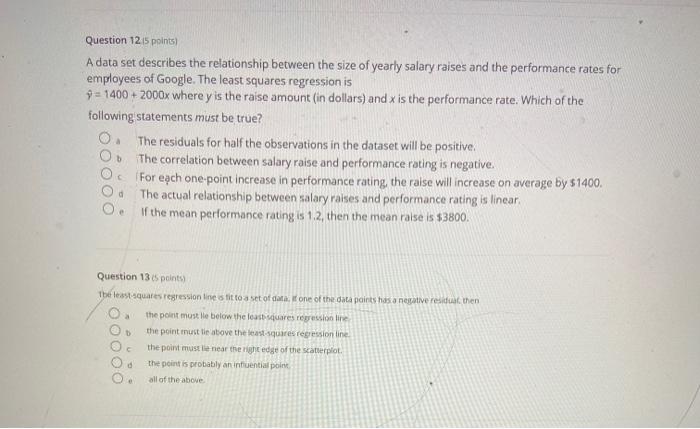 Solved Question 12 15 points) A data set describes the | Chegg.com