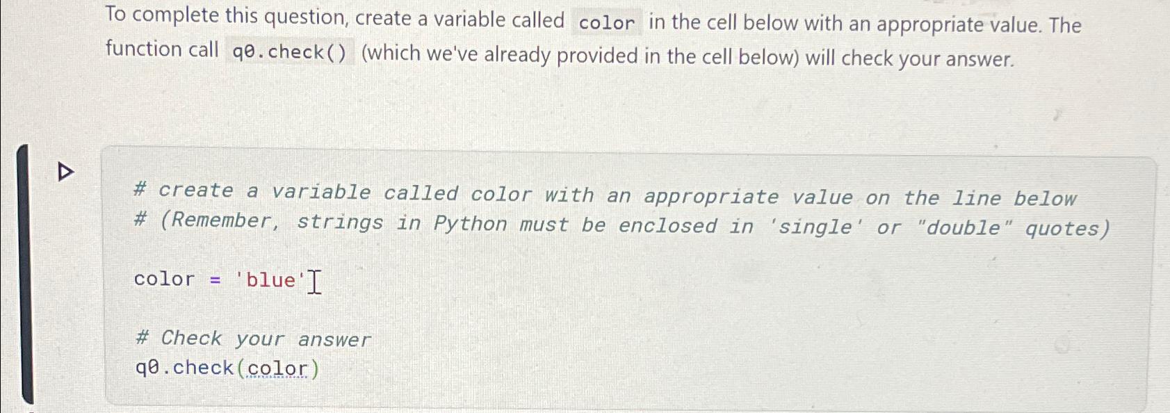 Solved To complete this question, create a variable called | Chegg.com