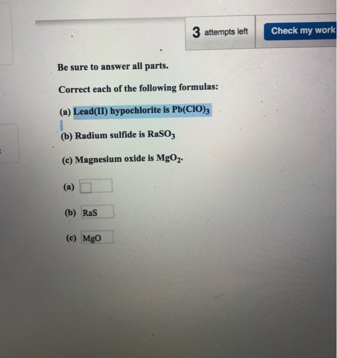 Solved 3 attempts left Check my work Be sure to answer all