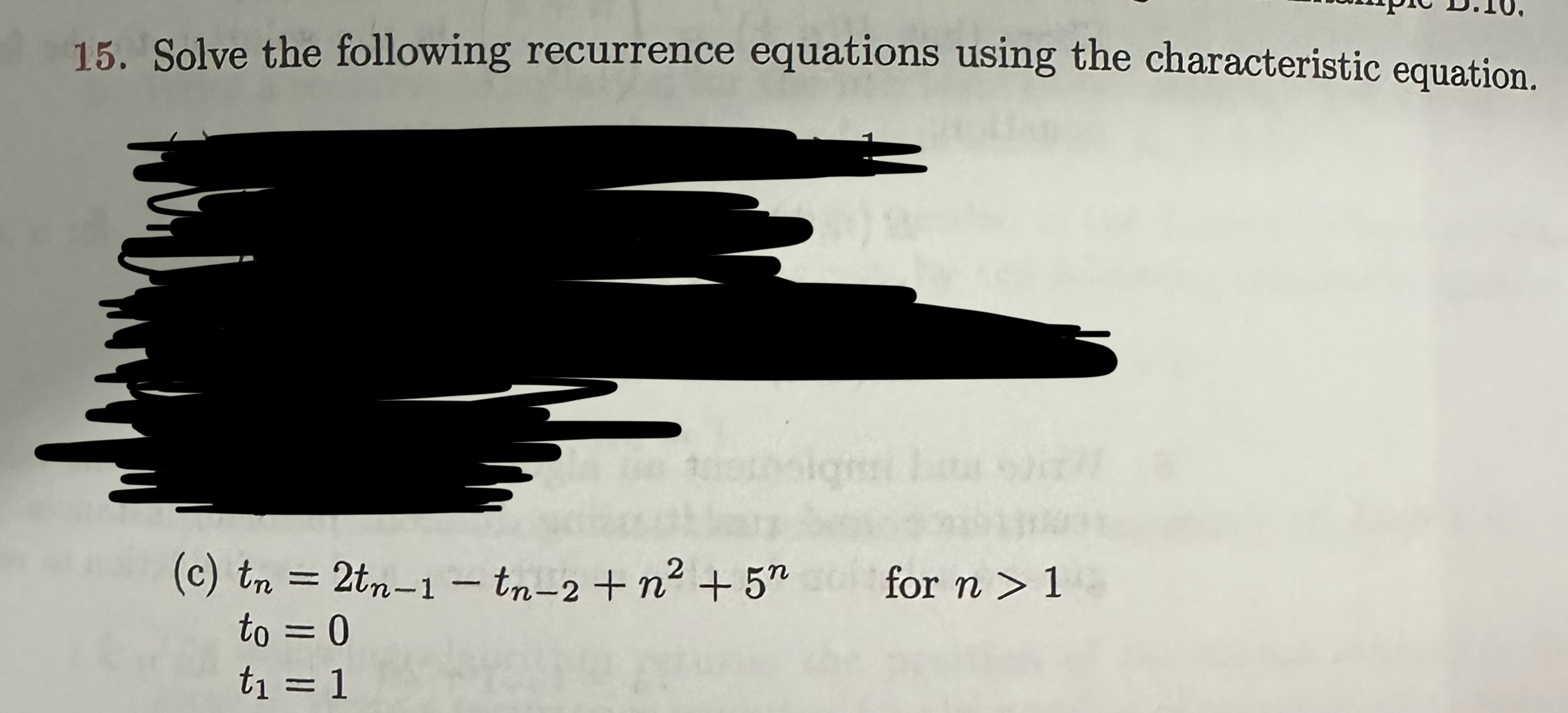 Solve the following recurrence equations using the | Chegg.com