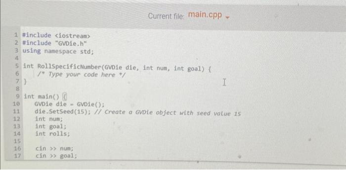 Solved lab rolling for x. c++ need the main.cpp code to | Chegg.com