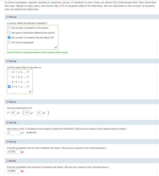 Solved A school newspaper reporter decides to randomly | Chegg.com