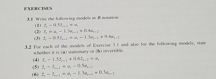 Solved EXERCISES 3.1 Write The Following Models In B | Chegg.com