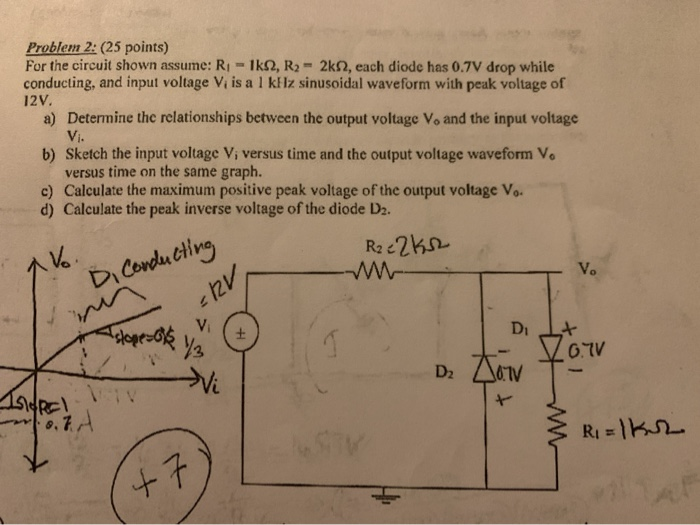 Solved Problem 2: (25 points) For the circuit shown assume: | Chegg.com