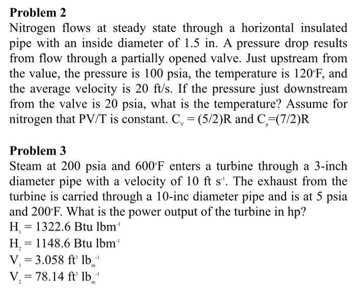Solved Problem 2 Nitrogen flows at steady state through a