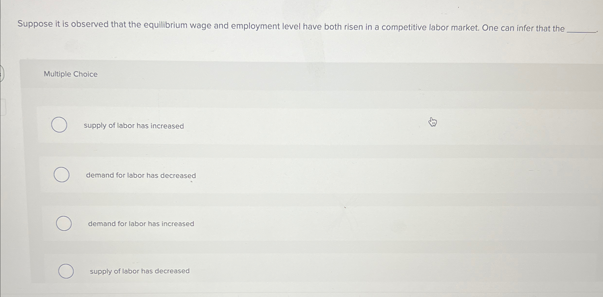Solved Suppose it is observed that the equilibrium wage and | Chegg.com