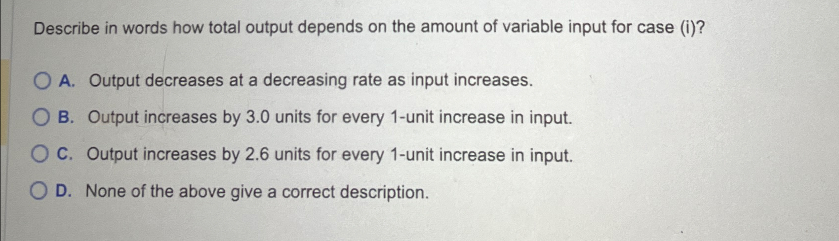 Solved Describe in words how total output depends on the | Chegg.com