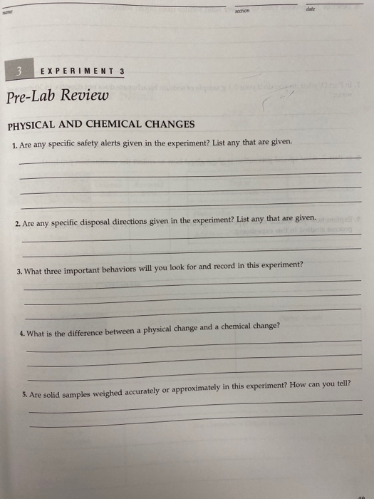 pre lab chemistry matriculation experiment 3