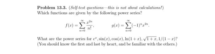 Solved Problem 13.3. (Self-test questions--this is not about | Chegg.com
