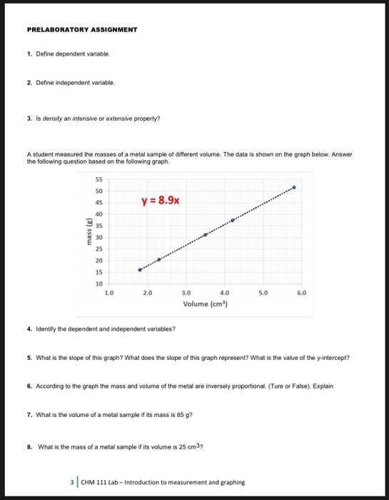 INTRODUCTION TO MEASUREMENT AND GRAPHING REPORT SHEET | Chegg.com