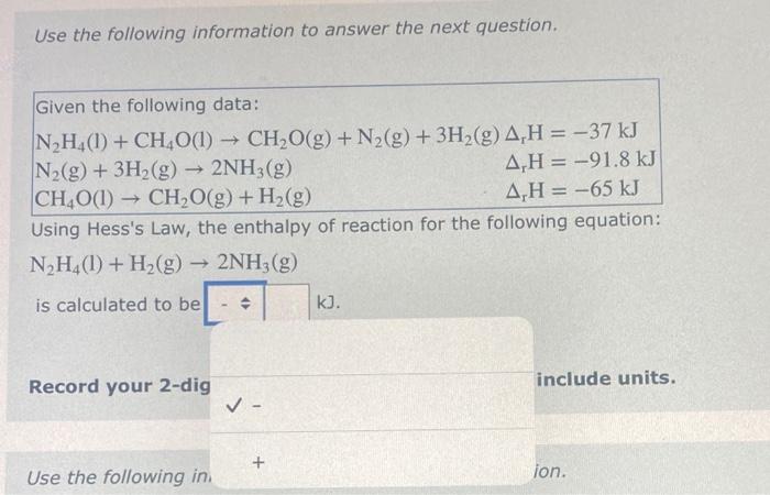 Solved Using Hess's Law, The Enthalpy Of Reaction For The | Chegg.com