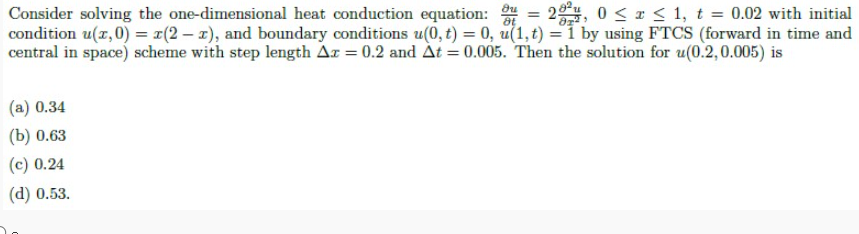 Solved Consider solving the one-dimensional heat conduction | Chegg.com