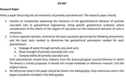 CIE 047 Research Paper Write a paper discussing the | Chegg.com