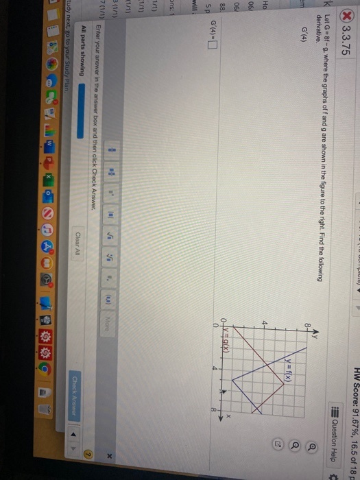 Solved X 3.3.75 K Let G-8f-, Where The Graphs Of Fand G Are | Chegg.com