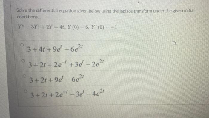 Solved Solve the differential equation given below using the | Chegg.com