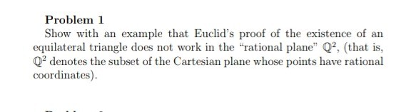 Example Math Problem For Euclid Solved Problem 1 Show with an example that Euclid's proof of | Chegg.com