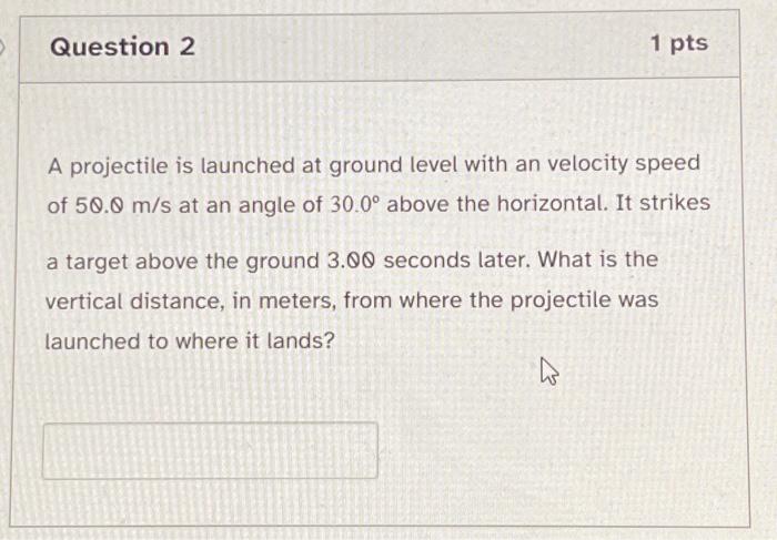 Solved A projectile is launched at ground level with an | Chegg.com