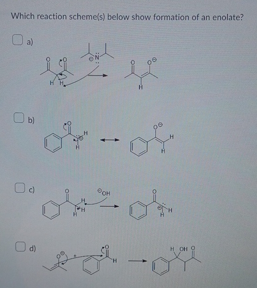 Which reaction scheme(s) ﻿below show formation of an | Chegg.com