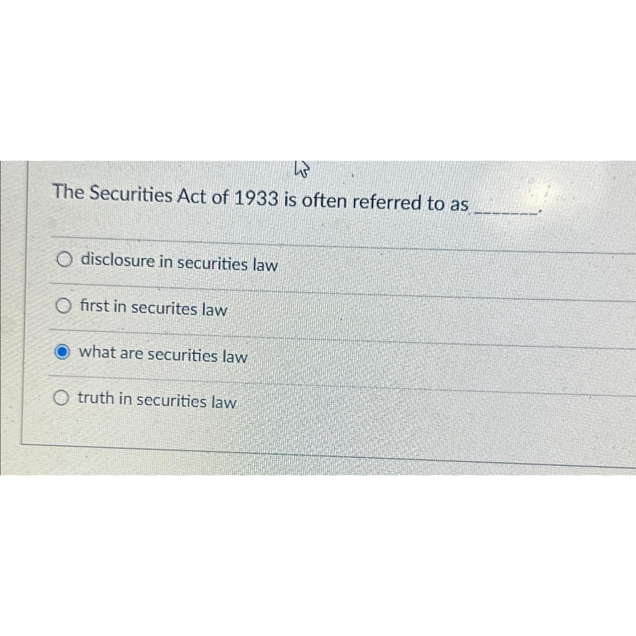 assignment worksheet 28.1 the securities act of 1933