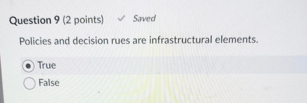 Solved Question 9 (2 ﻿points) ﻿SavedPolicies and decision | Chegg.com