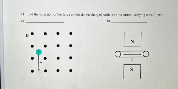 Solved 11. Find The Direction Of The Force On The Shown | Chegg.com