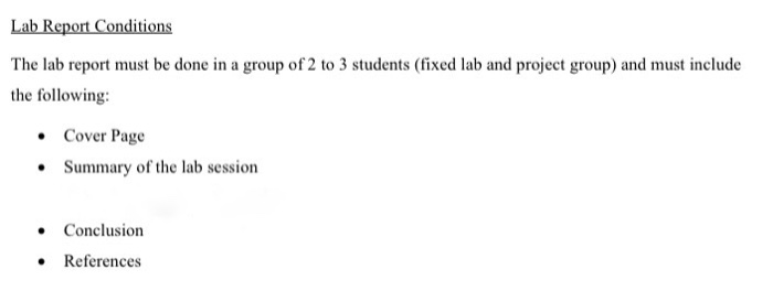 Lab Report Conditions The lab report must be done in | Chegg.com