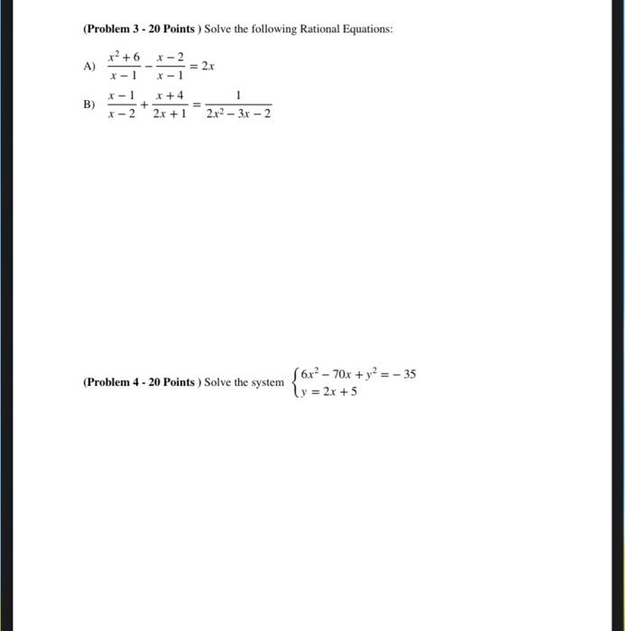 Solved Questions – 3 (20 points) a) You have the following