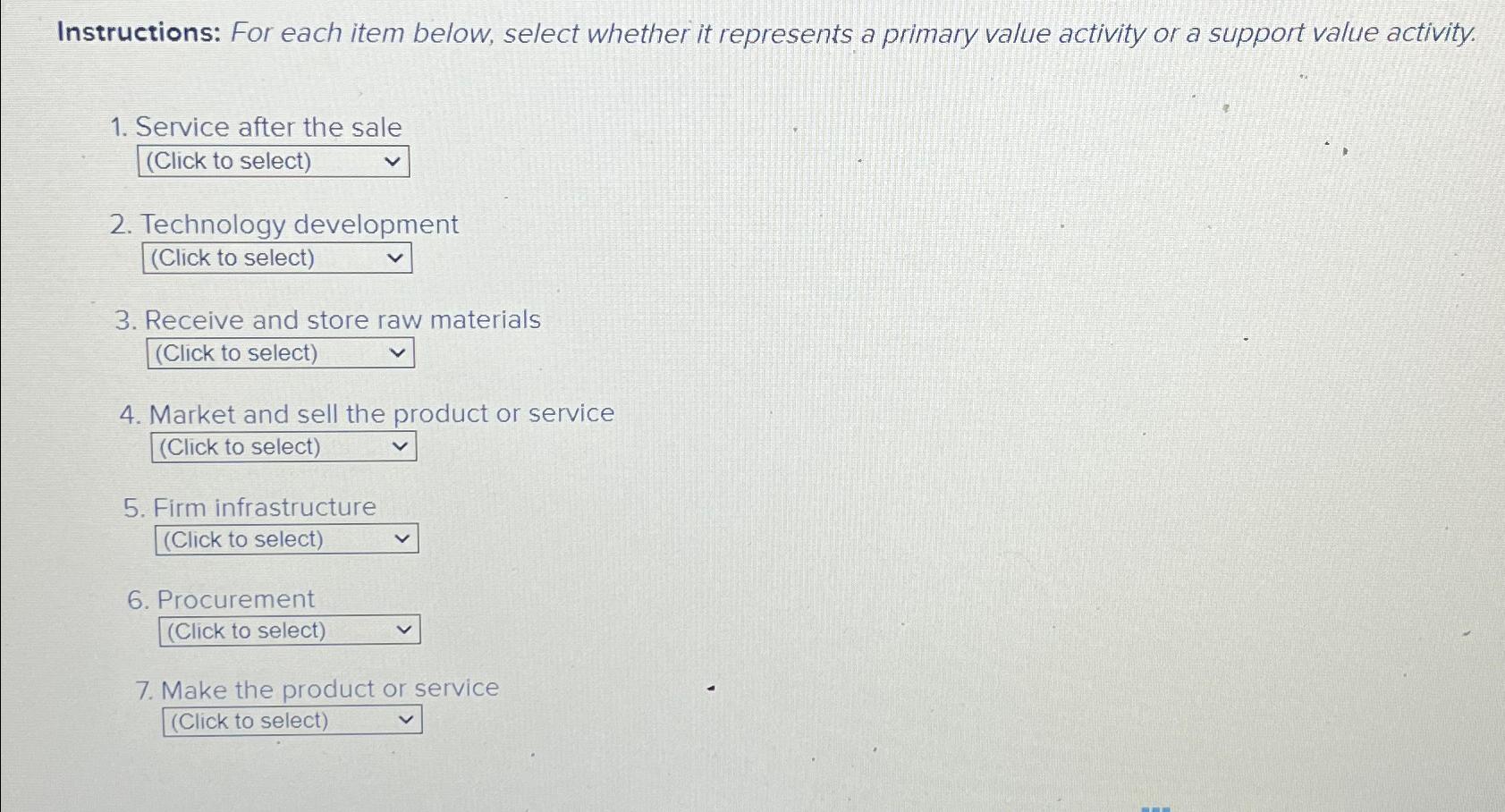 Solved Instructions: For each item below, select whether it | Chegg.com