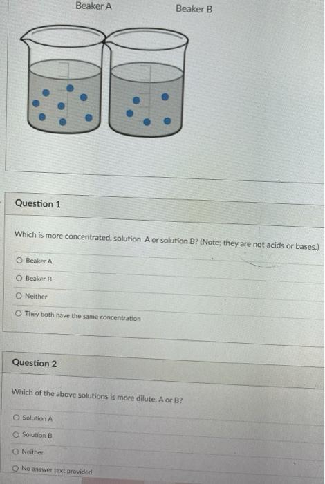 Solved Beaker A Beaker B Question 1 Which Is More | Chegg.com