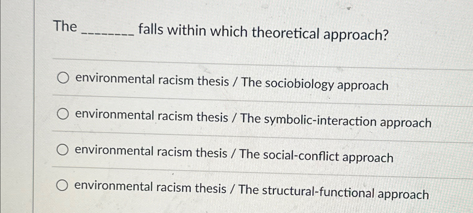 the environmental racism thesis falls within