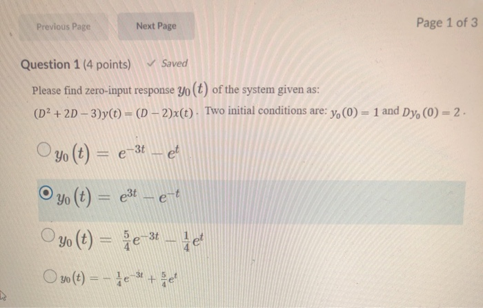 Solved Previous Page Next Page Page 1 of 3 Question 1 (4 | Chegg.com