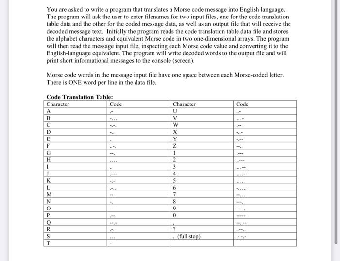 Solved You Are Asked To Write A Program That Translates A Chegg Com
