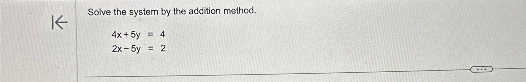 Solved Solve the system by the addition | Chegg.com